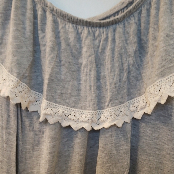 New York & Company Gray Ruffled Blouse - Picture 3 of 5